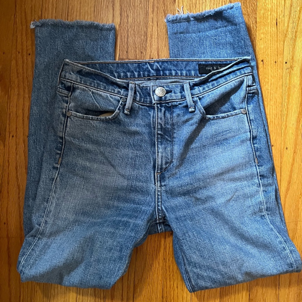 Rag & Bone High Rise Straight Jeans